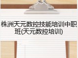 株洲天元数控技能培训中职班(天元数控培训)