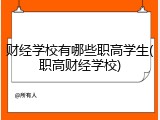 财经学校有哪些职高学生(职高财经学校)
