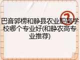 巴音郭楞和静县农业职高学校哪个专业好(和静农高专业推荐)