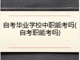 自考毕业学校中职能考吗(自考职能考吗)