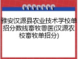雅安汉源县农业技术学校单招分数线畜牧兽医(汉源农校畜牧单招分)