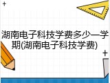 湖南电子科技学费多少一学期(湖南电子科技学费)
