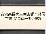 宜宾高县高三生去哪个补习学校(高县高三补习校)