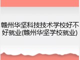 赣州华坚科技技术学校好不好就业(赣州华坚学校就业)