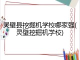 灵璧县挖掘机学校哪家强(灵璧挖掘机学校)