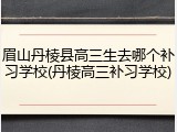 眉山丹棱县高三生去哪个补习学校(丹棱高三补习学校)