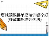 塔城额敏县单招培训哪个好(额敏单招培训优选)