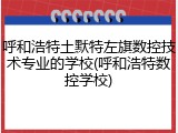 呼和浩特土默特左旗数控技术专业的学校(呼和浩特数控学校)