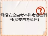 网络安全自考本科考哪些科目(网安自考科目)