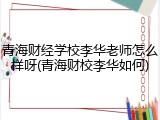青海财经学校李华老师怎么样呀(青海财校李华如何)