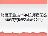 财贸职业技术学校师资怎么样(财贸职校师资如何)