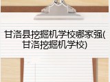 甘洛县挖掘机学校哪家强(甘洛挖掘机学校)