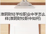 淮阴财经学校职业中学怎么样(淮阴财校职中如何)