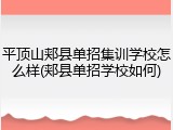平顶山郏县单招集训学校怎么样(郏县单招学校如何)