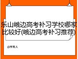 乐山峨边高考补习学校哪家比较好(峨边高考补习推荐)