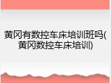 黄冈有数控车床培训班吗(黄冈数控车床培训)