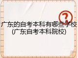 广东的自考本科有哪些学校(广东自考本科院校)