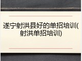 遂宁射洪县好的单招培训(射洪单招培训)