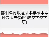 德阳绵竹数控技术学校中专还是大专(绵竹数控学校学历)