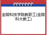 金陵科技学院教职工(金陵科大教工)