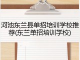 河池东兰县单招培训学校推荐(东兰单招培训学校)