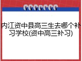 内江资中县高三生去哪个补习学校(资中高三补习)