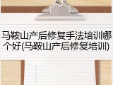 马鞍山产后修复手法培训哪个好(马鞍山产后修复培训)