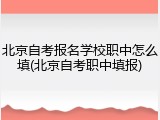 北京自考报名学校职中怎么填(北京自考职中填报)