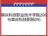 肇庆科技职业技术学院2009(肇庆科技职院09)