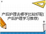 产后护理去哪学比较好呢(产后护理学习推荐)