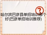 哈尔滨巴彦县单招培训哪个好(巴彦单招培训推荐)