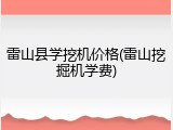 雷山县学挖机价格(雷山挖掘机学费)