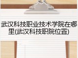 武汉科技职业技术学院在哪里(武汉科技职院位置)