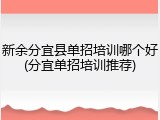 新余分宜县单招培训哪个好(分宜单招培训推荐)
