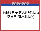 唐山滦县单招培训班排名(滦县单招培训排名)