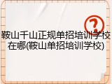 鞍山千山正规单招培训学校在哪(鞍山单招培训学校)
