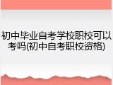 初中毕业自考学校职校可以考吗(初中自考职校资格)
