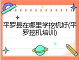 平罗县在哪里学挖机好(平罗挖机培训)