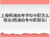 上海杨浦自考学校中职怎么报名(杨浦自考中职报名)