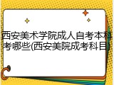 西安美术学院成人自考本科考哪些(西安美院成考科目)