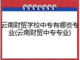 云南财贸学校中专有哪些专业(云南财贸中专专业)