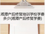 湘潭产后修复培训学校学费多少(湘潭产后修复学费)