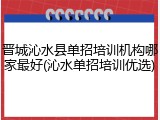 晋城沁水县单招培训机构哪家最好(沁水单招培训优选)