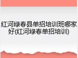 红河绿春县单招培训班哪家好(红河绿春单招培训)
