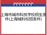 上海市城市科技学校招生条件(上海城科校招条件)