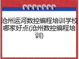 沧州运河数控编程培训学校哪家好点(沧州数控编程培训)