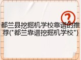 都兰县挖掘机学校靠谱的推荐("都兰靠谱挖掘机学校")