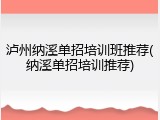 泸州纳溪单招培训班推荐(纳溪单招培训推荐)