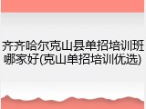 齐齐哈尔克山县单招培训班哪家好(克山单招培训优选)