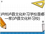 泸州泸县文化补习学校是哪一家(泸县文化补习校)